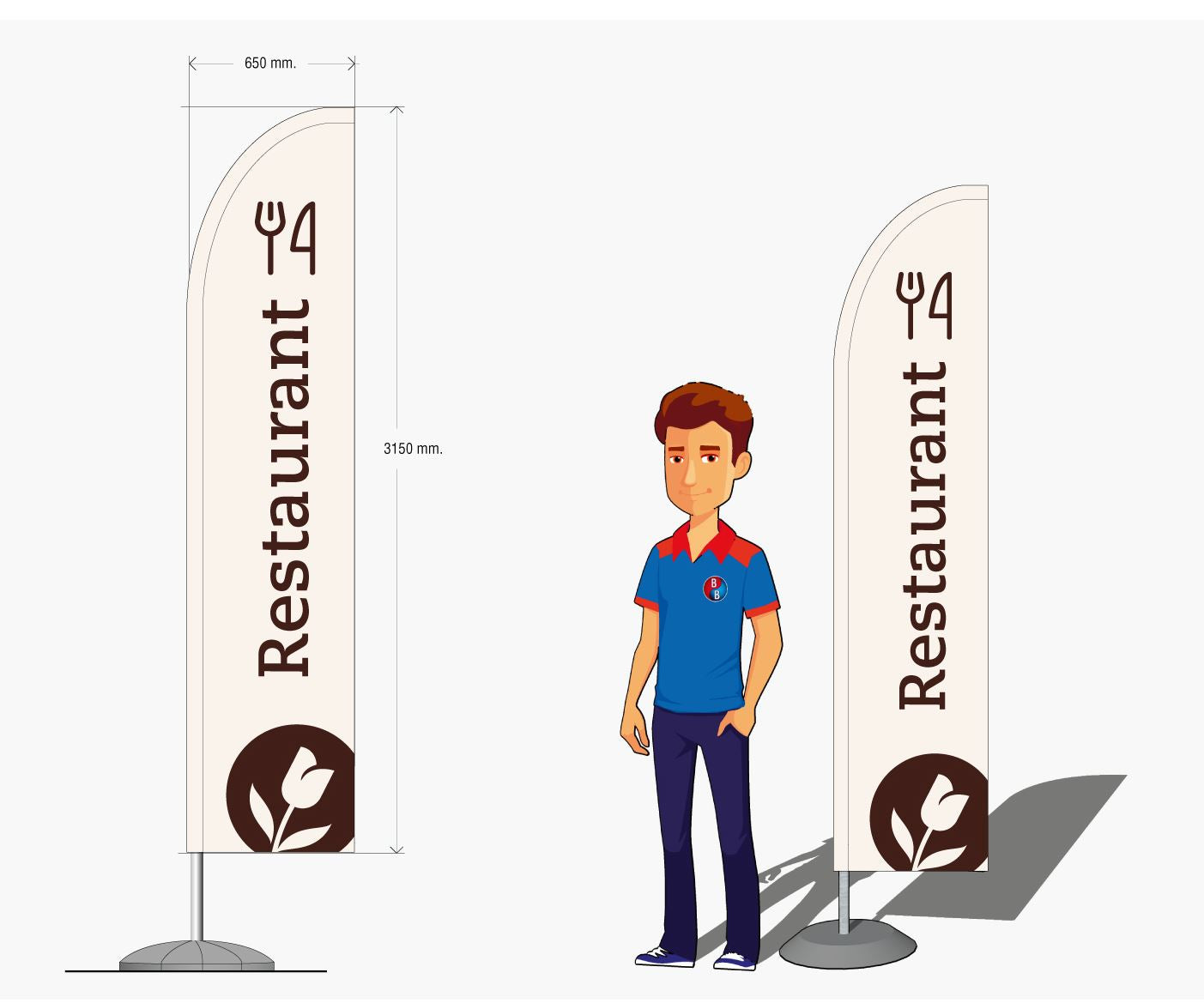 Beachflag set grondboor + rotator
