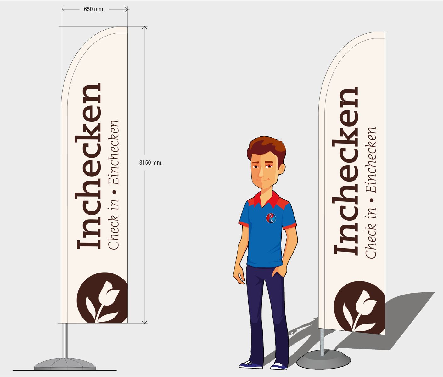 Beachflag set grondboor + rotator