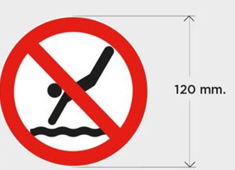 Bord Niet Duiken – Diepteaanduiding