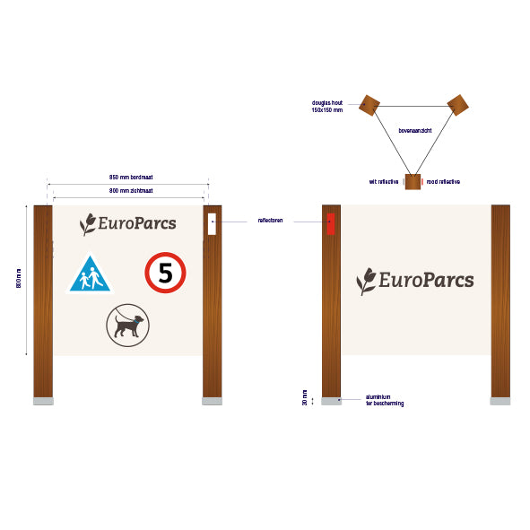 Houten driehoekborden