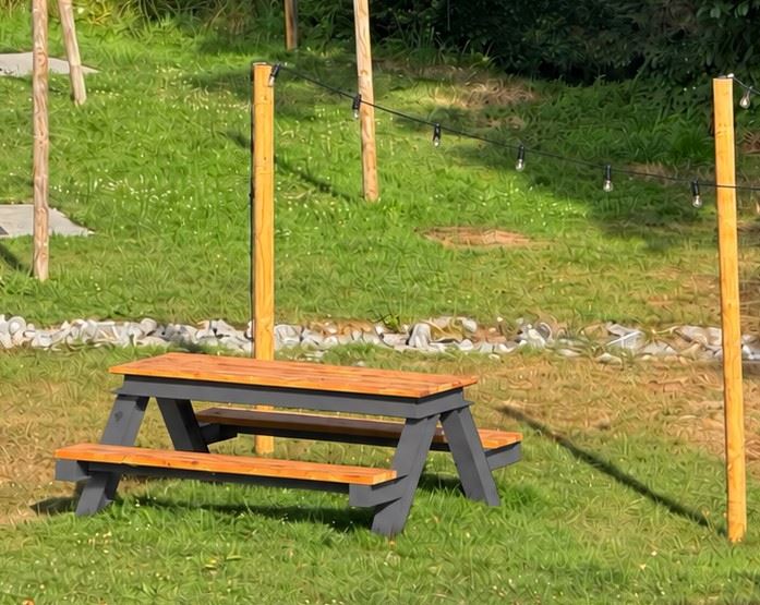 Stalen picknickbank